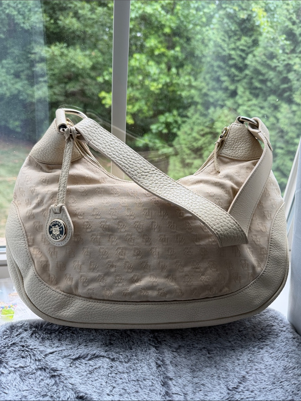 Dooney & Bourke Cream Hobo Shoulder Bag